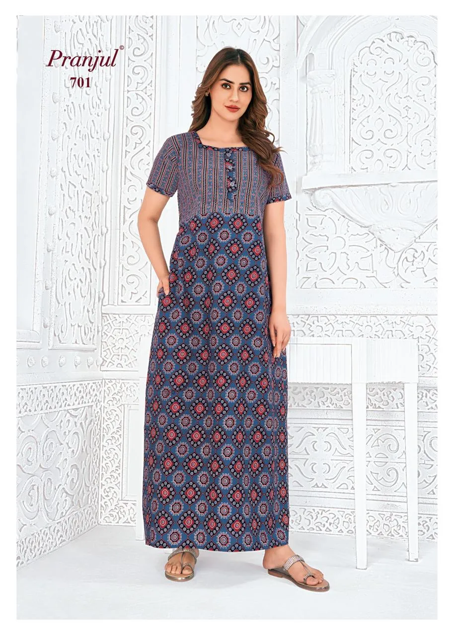Big Size Cotton Printed Nighties Pranjul Pragati Vol 7