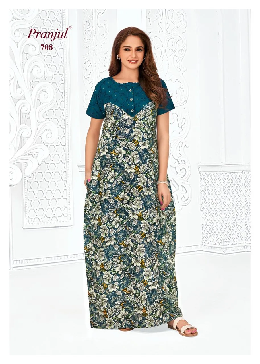 Big Size Cotton Printed Nighties Pranjul Pragati Vol 7