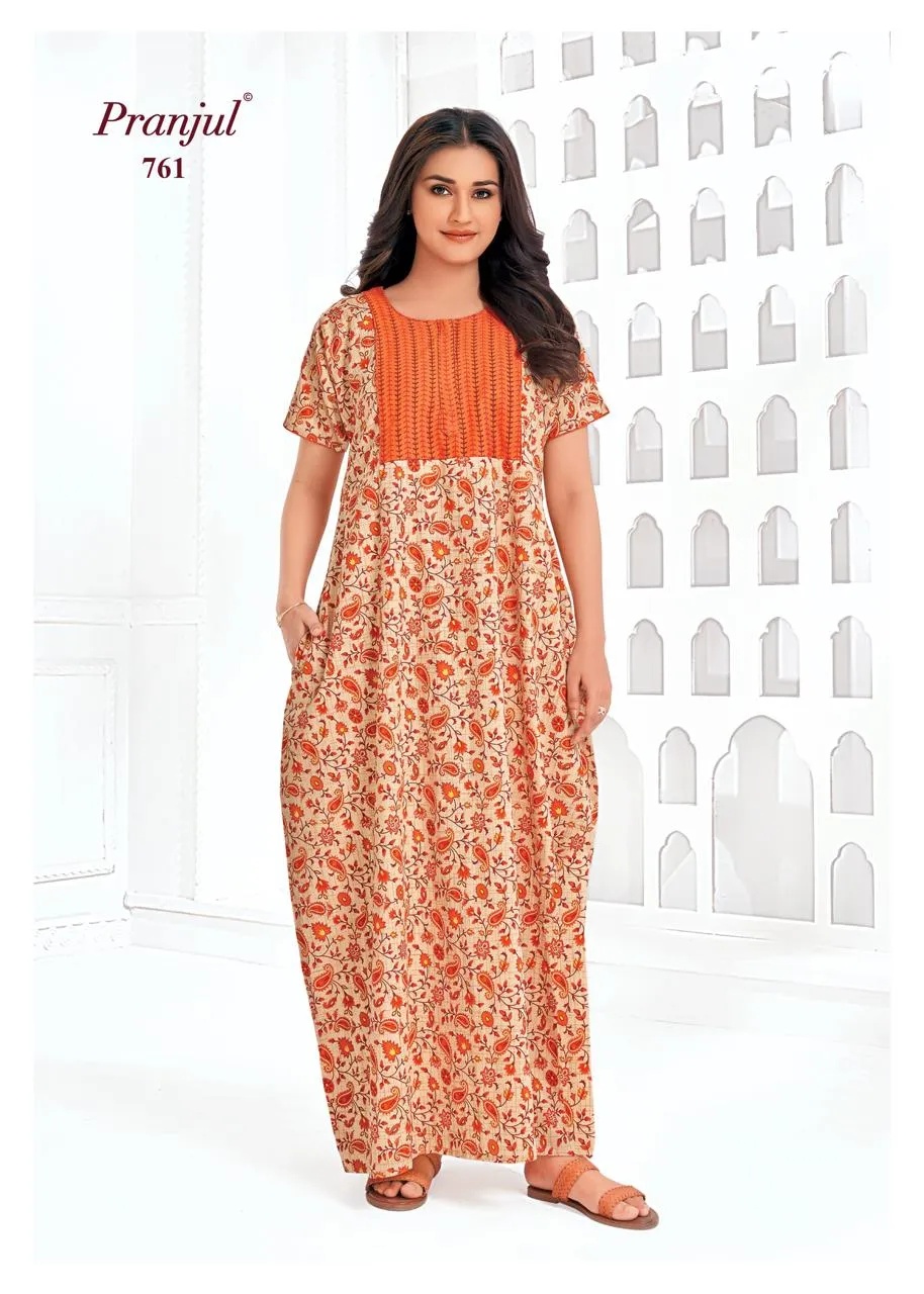 Big Size Cotton Printed Nighties Pranjul Pragati Vol 7