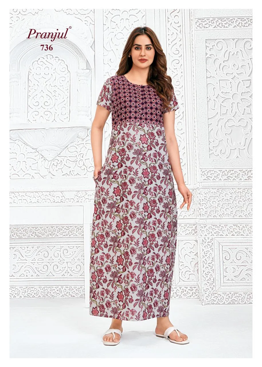 Big Size Cotton Printed Nighties Pranjul Pragati Vol 7