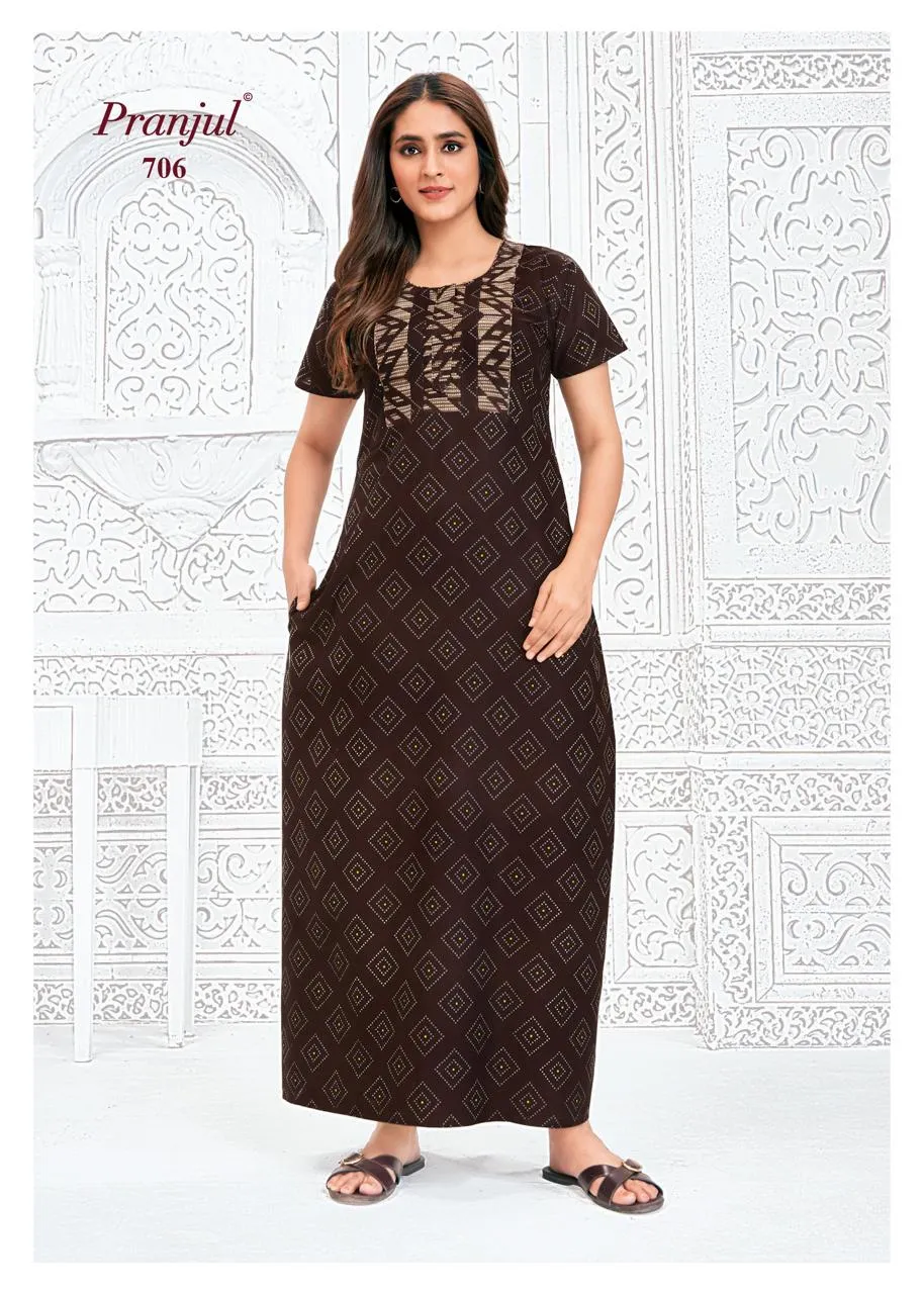 Big Size Cotton Printed Nighties Pranjul Pragati Vol 7