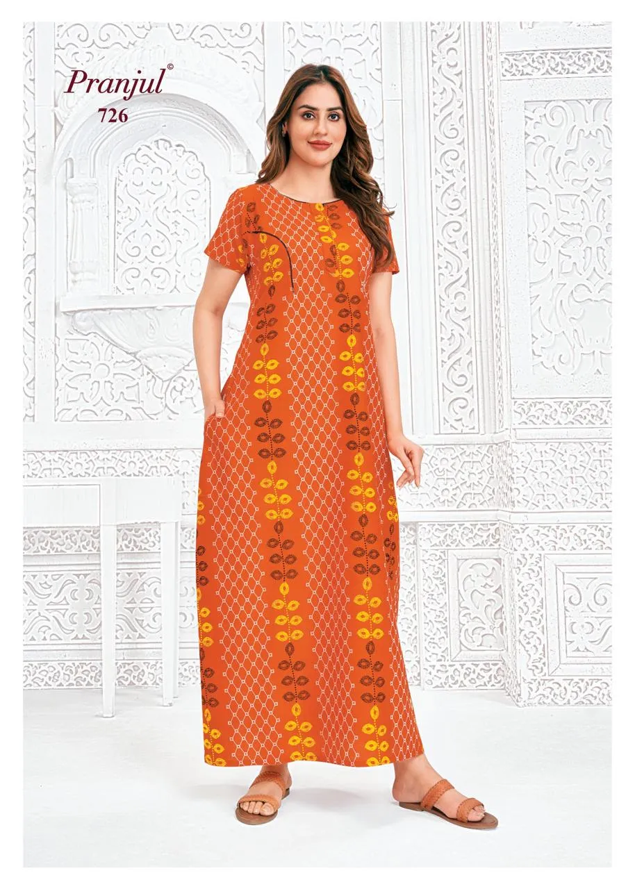 Big Size Cotton Printed Nighties Pranjul Pragati Vol 7