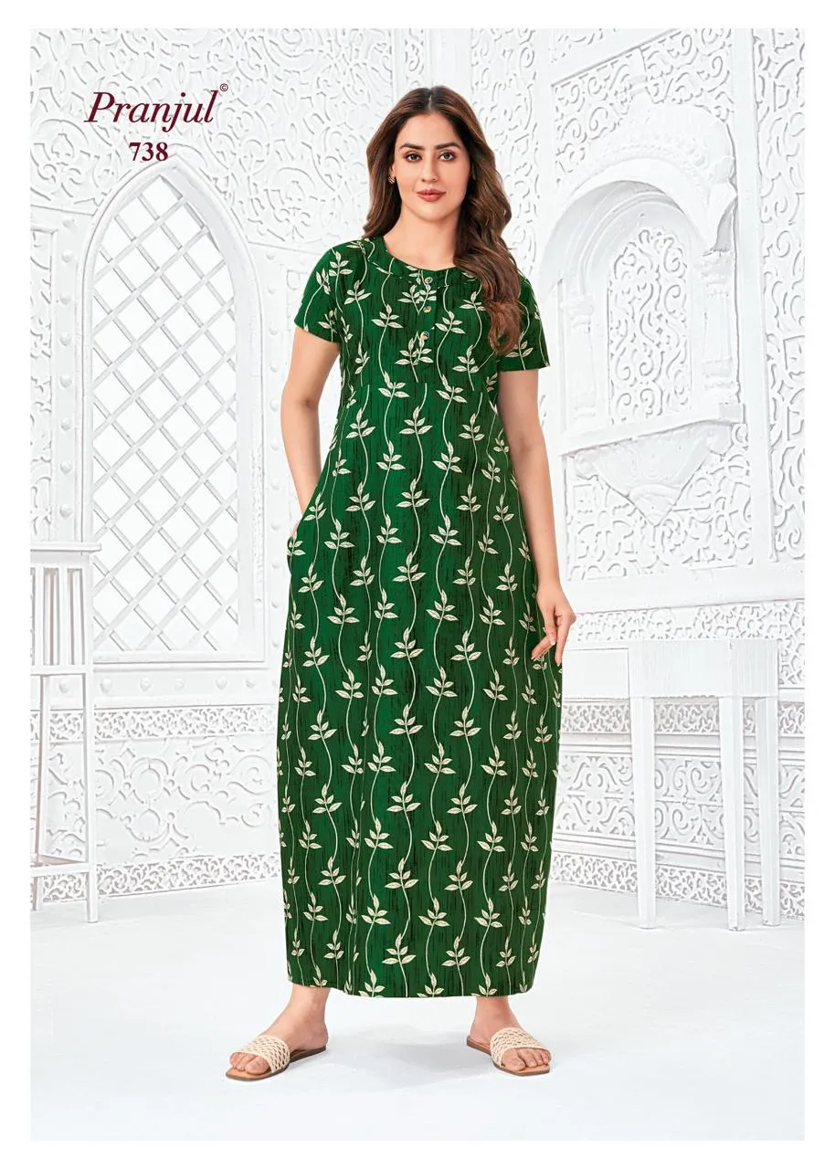 Big Size Cotton Printed Nighties Pranjul Pragati Vol 7