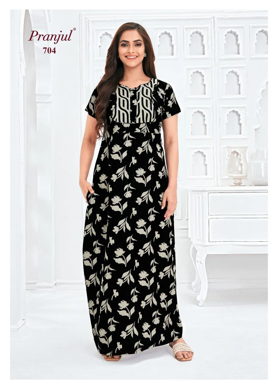 Big Size Cotton Printed Nighties Pranjul Pragati Vol 7