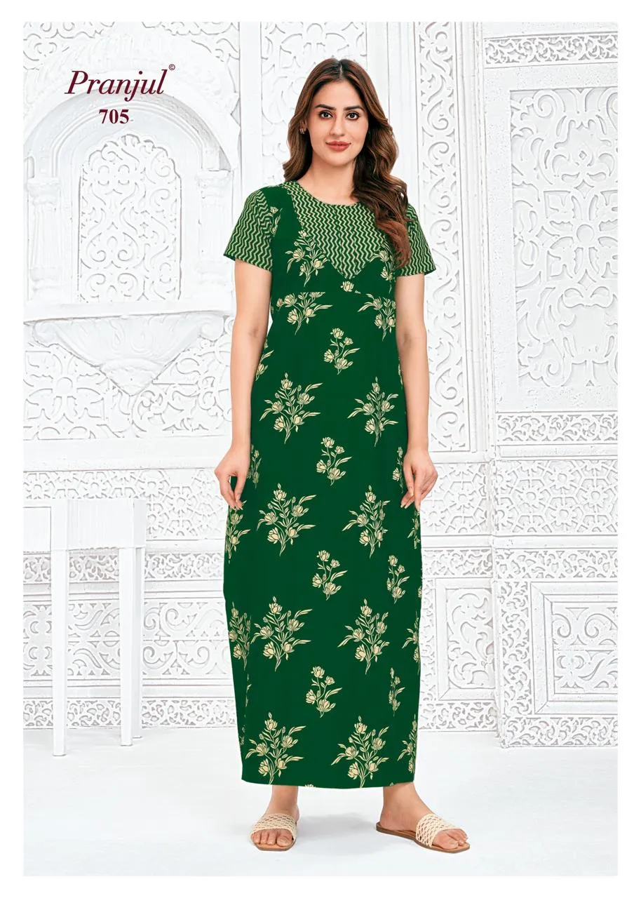 Big Size Cotton Printed Nighties Pranjul Pragati Vol 7