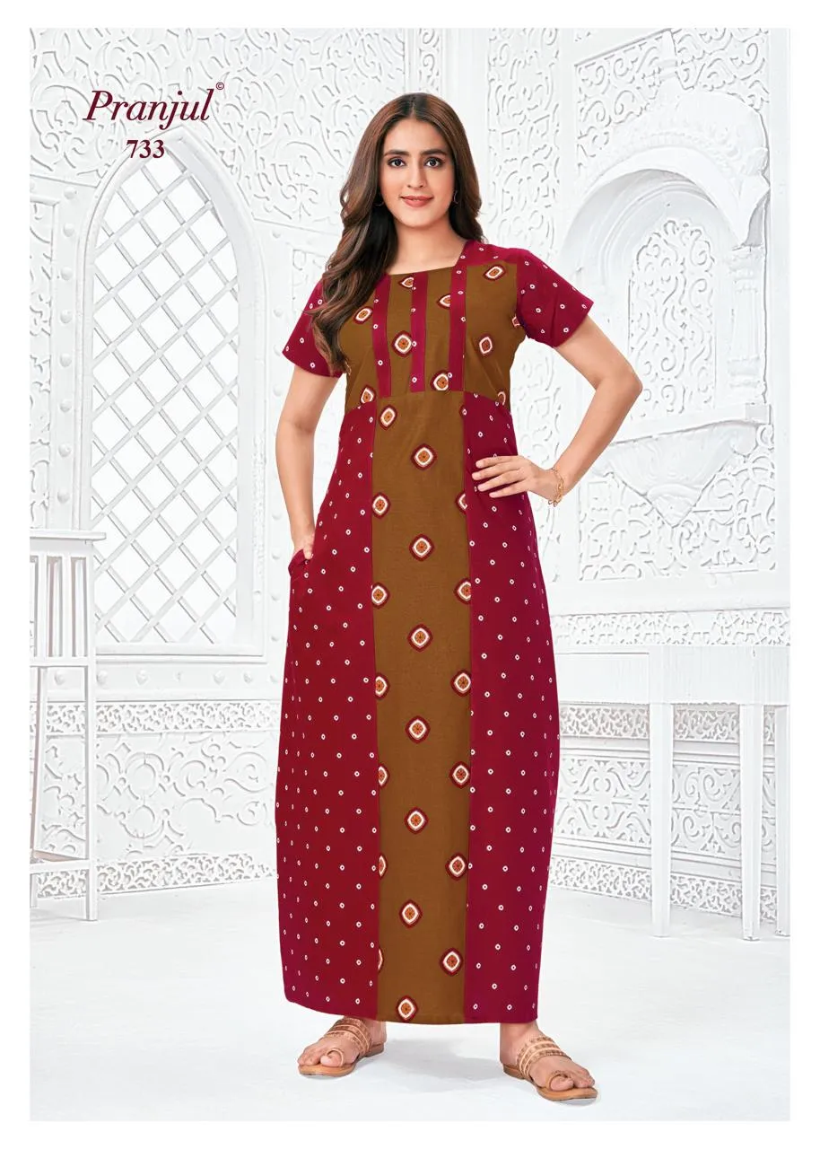 Big Size Cotton Printed Nighties Pranjul Pragati Vol 7