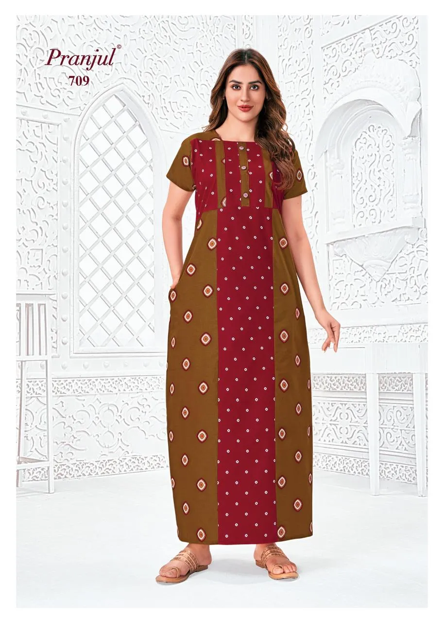Big Size Cotton Printed Nighties Pranjul Pragati Vol 7
