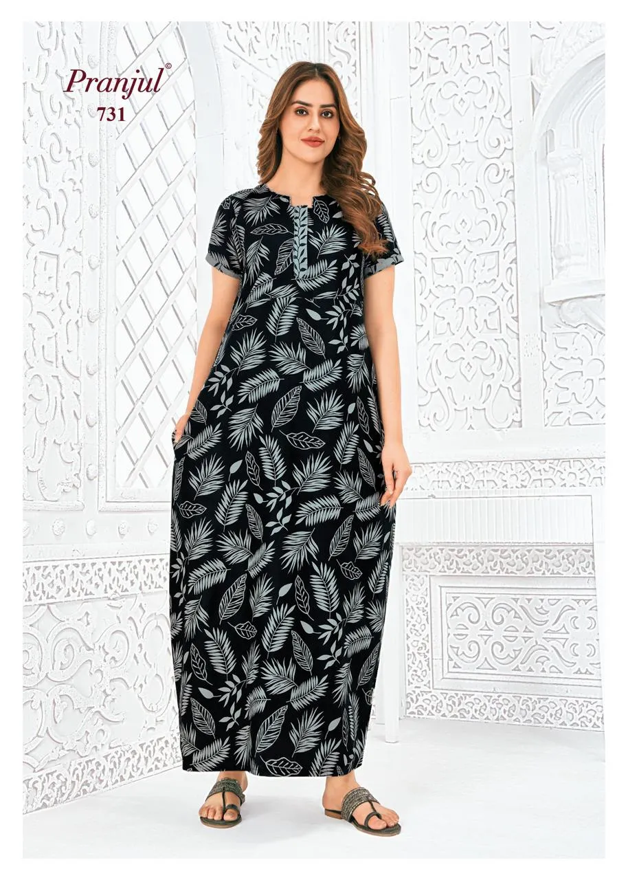 Big Size Cotton Printed Nighties Pranjul Pragati Vol 7