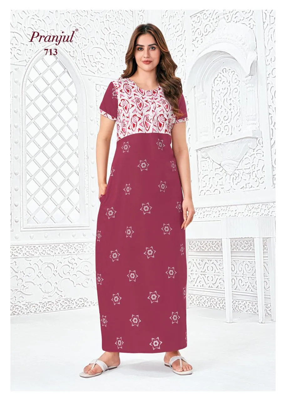 Big Size Cotton Printed Nighties Pranjul Pragati Vol 7