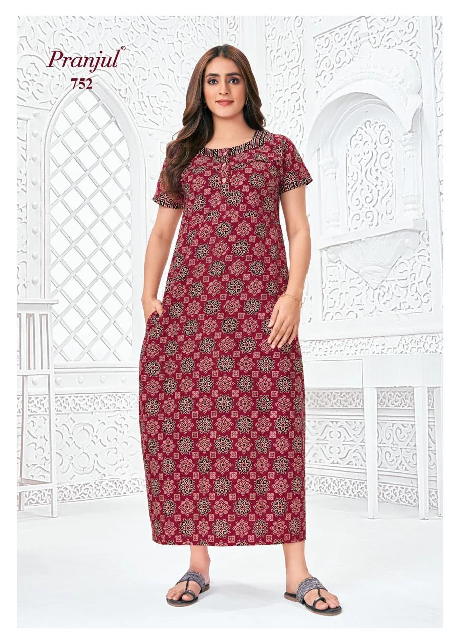Big Size Cotton Printed Nighties Pranjul Pragati Vol 7