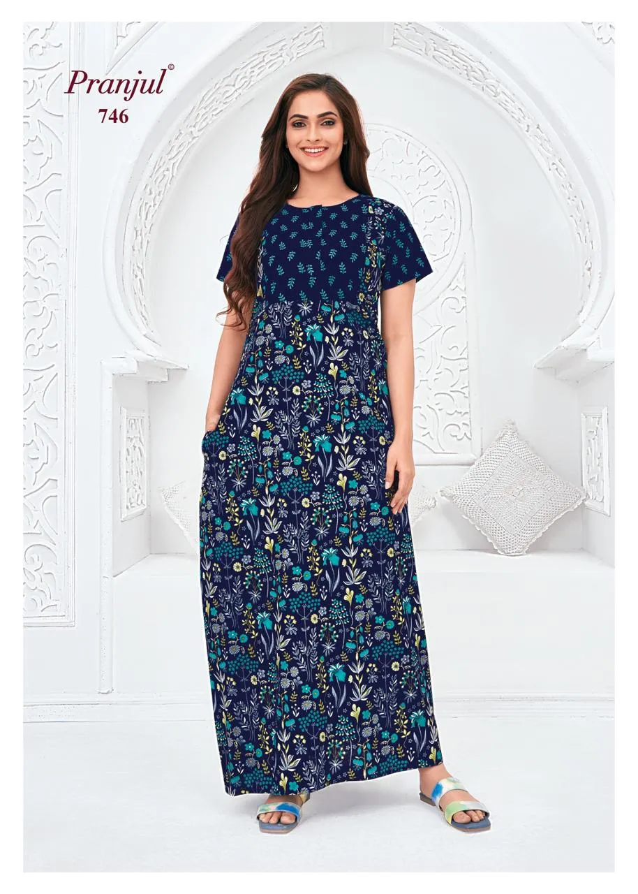Big Size Cotton Printed Nighties Pranjul Pragati Vol 7