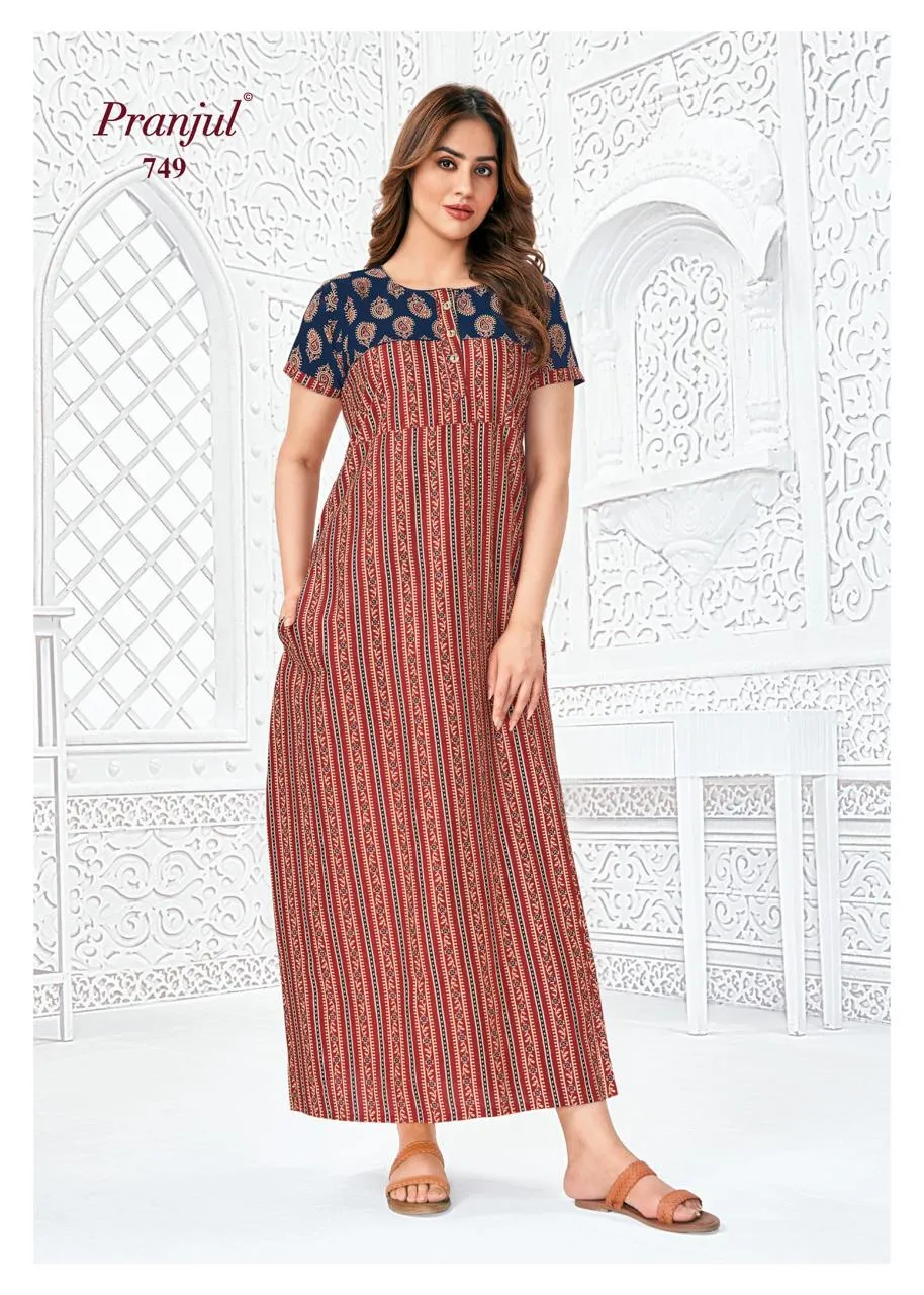 Big Size Cotton Printed Nighties Pranjul Pragati Vol 7