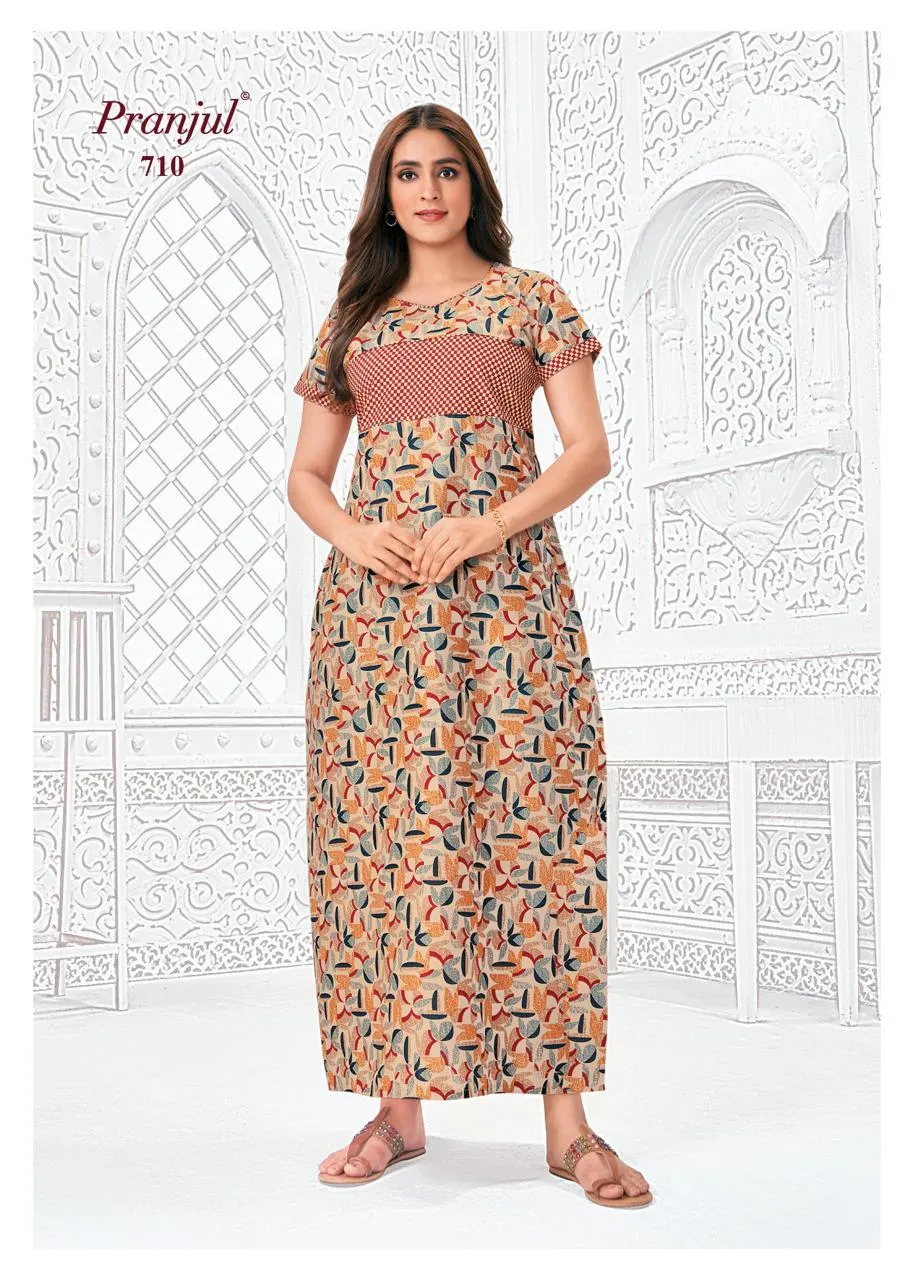 Big Size Cotton Printed Nighties Pranjul Pragati Vol 7