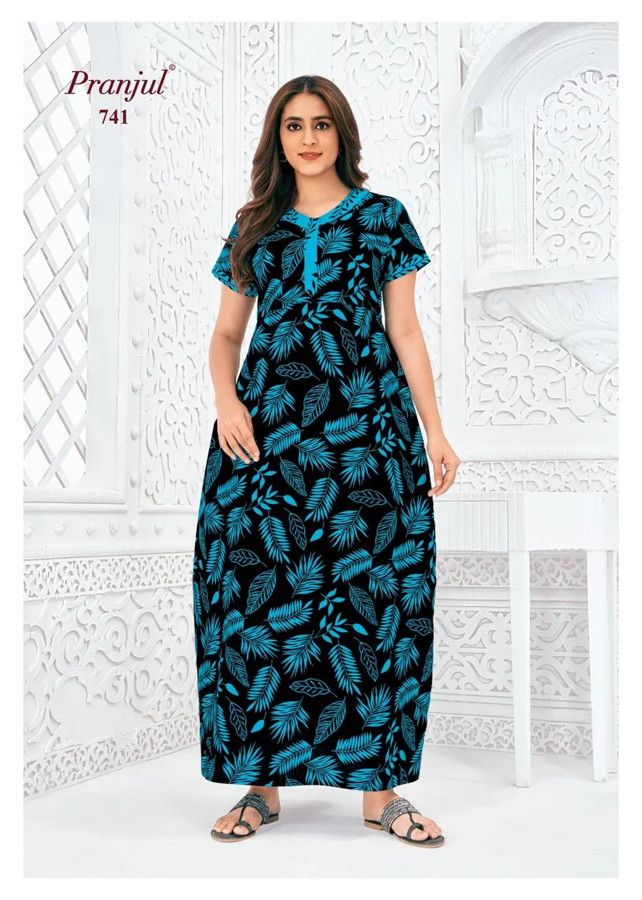 Big Size Cotton Printed Nighties Pranjul Pragati Vol 7