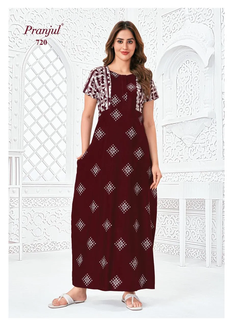Big Size Cotton Printed Nighties Pranjul Pragati Vol 7