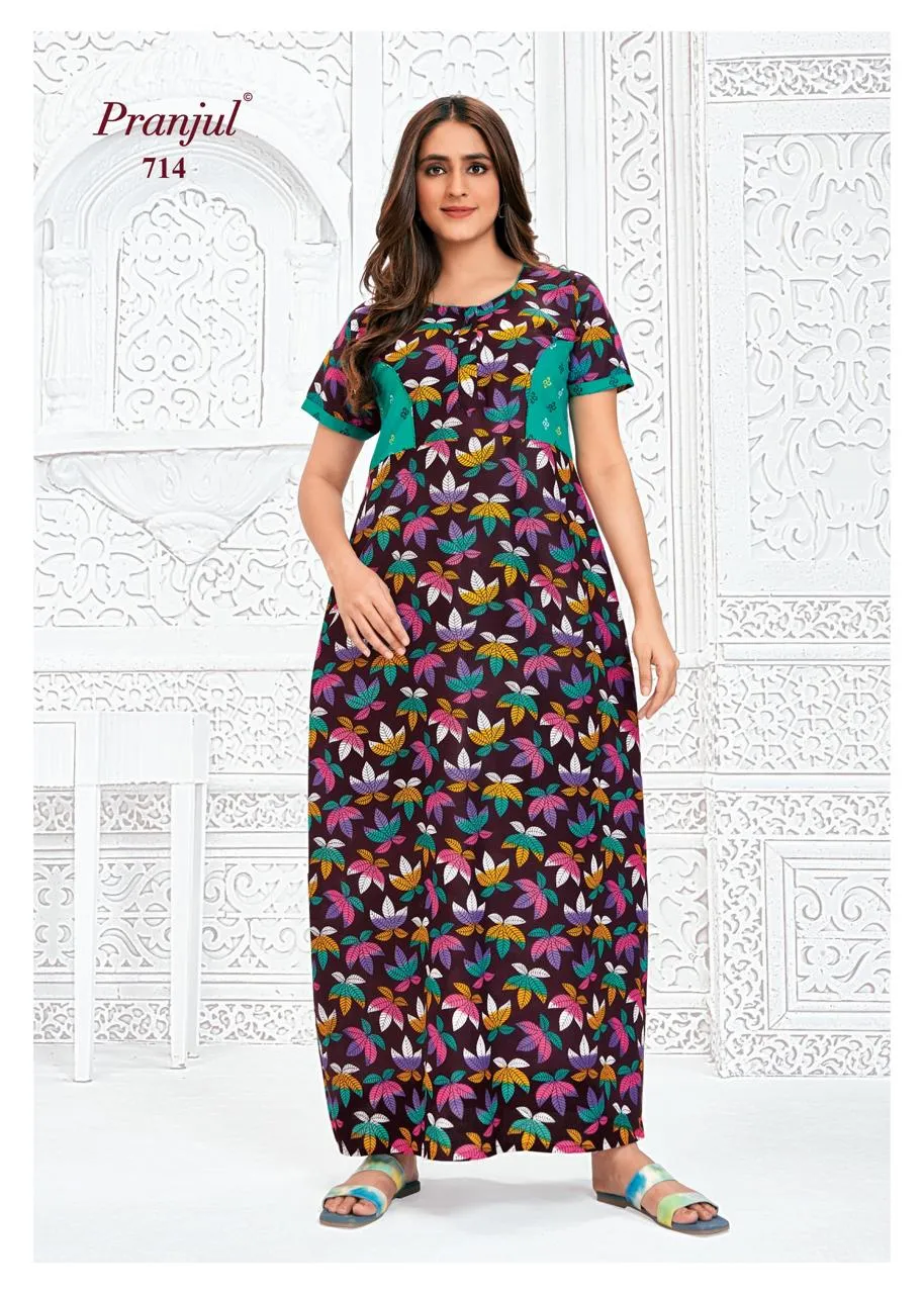 Big Size Cotton Printed Nighties Pranjul Pragati Vol 7
