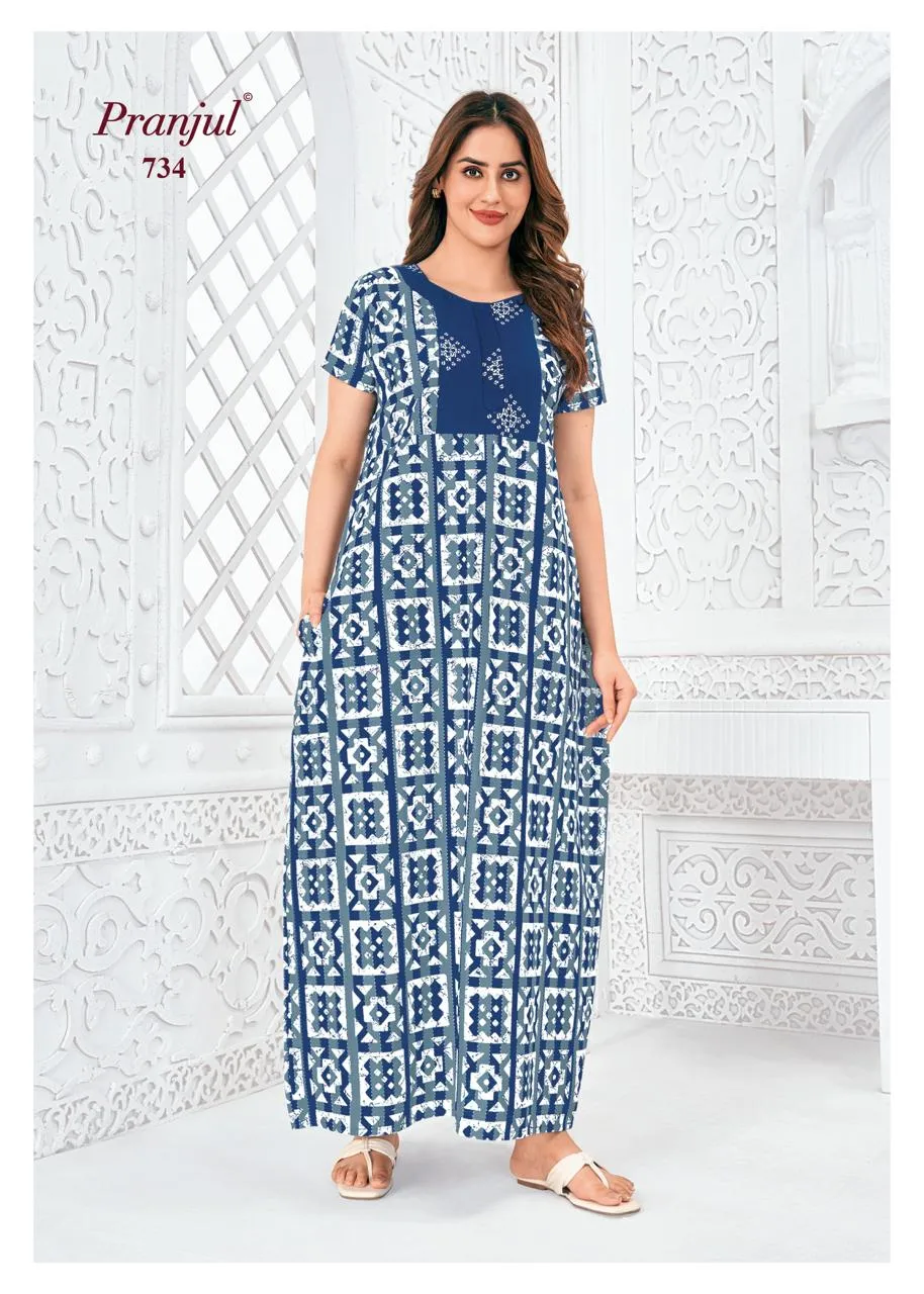 Big Size Cotton Printed Nighties Pranjul Pragati Vol 7