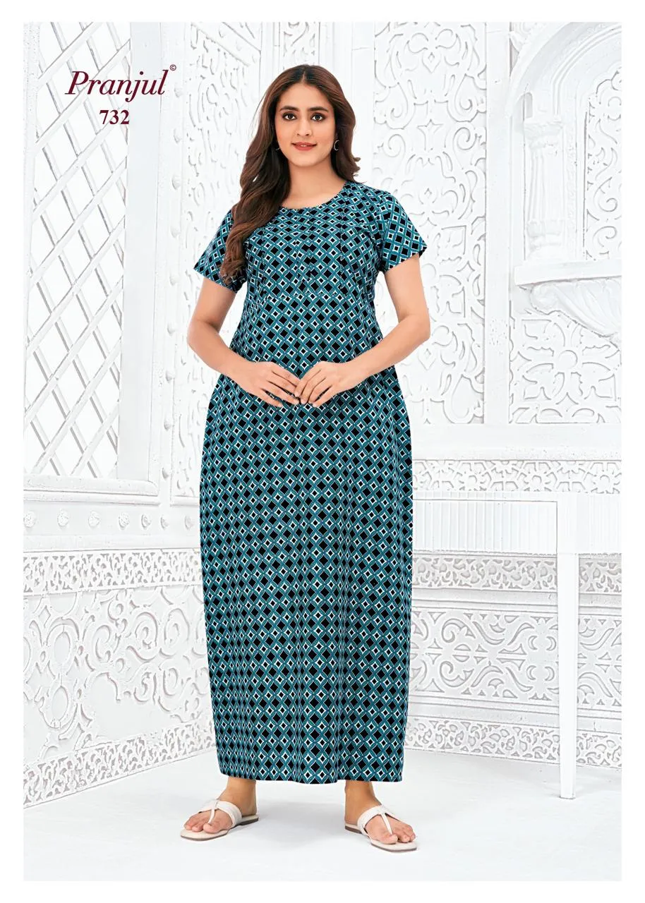 Big Size Cotton Printed Nighties Pranjul Pragati Vol 7