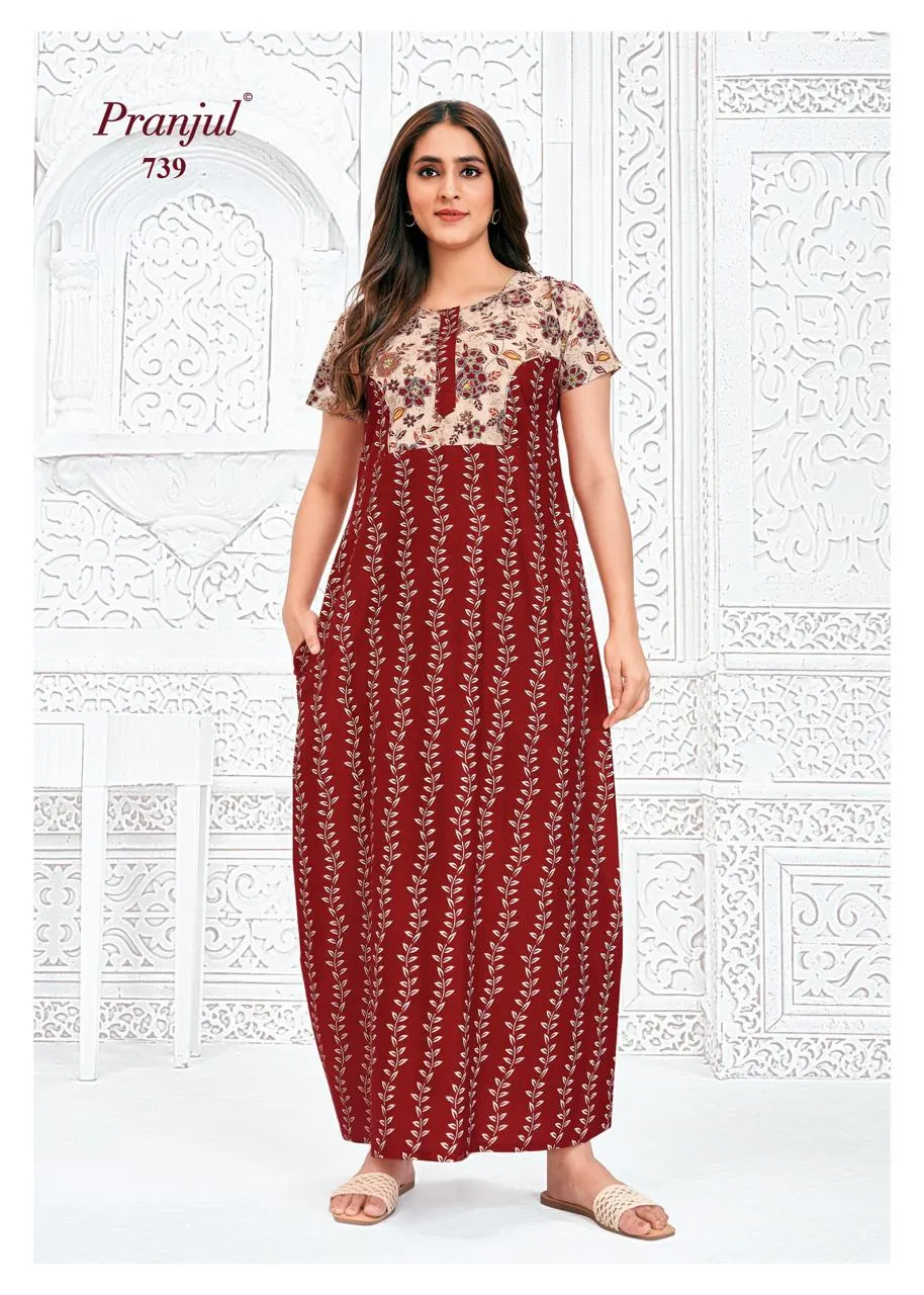 Big Size Cotton Printed Nighties Pranjul Pragati Vol 7