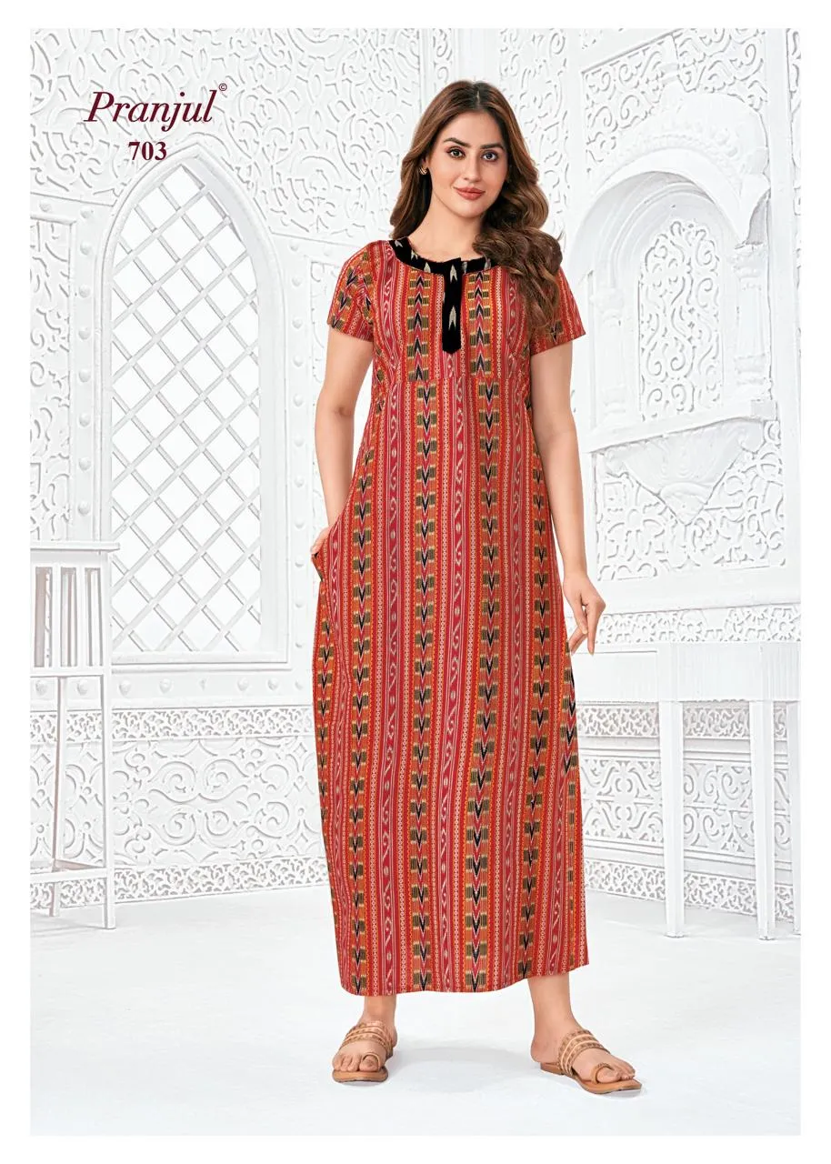 Big Size Cotton Printed Nighties Pranjul Pragati Vol 7
