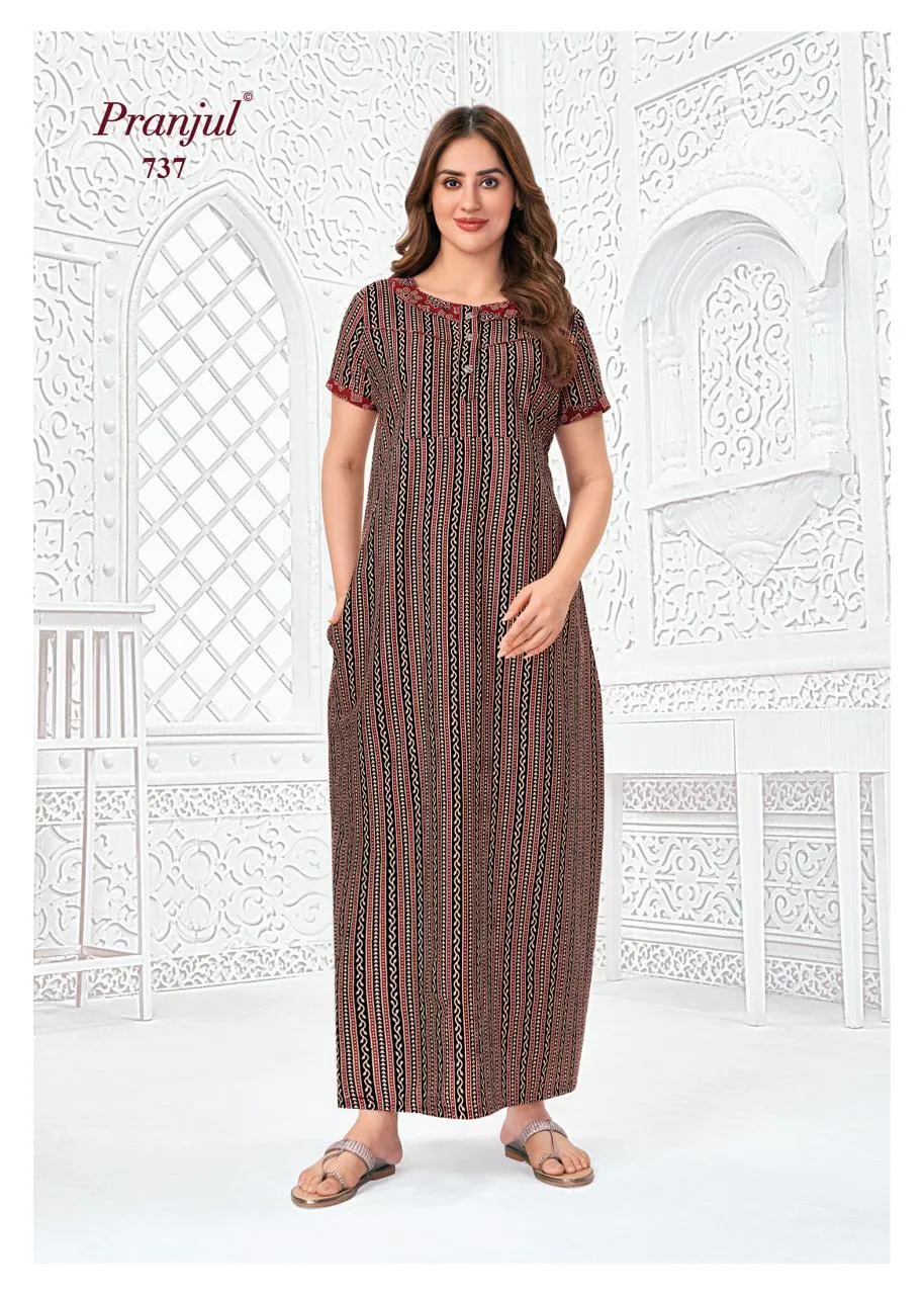 Big Size Cotton Printed Nighties Pranjul Pragati Vol 7