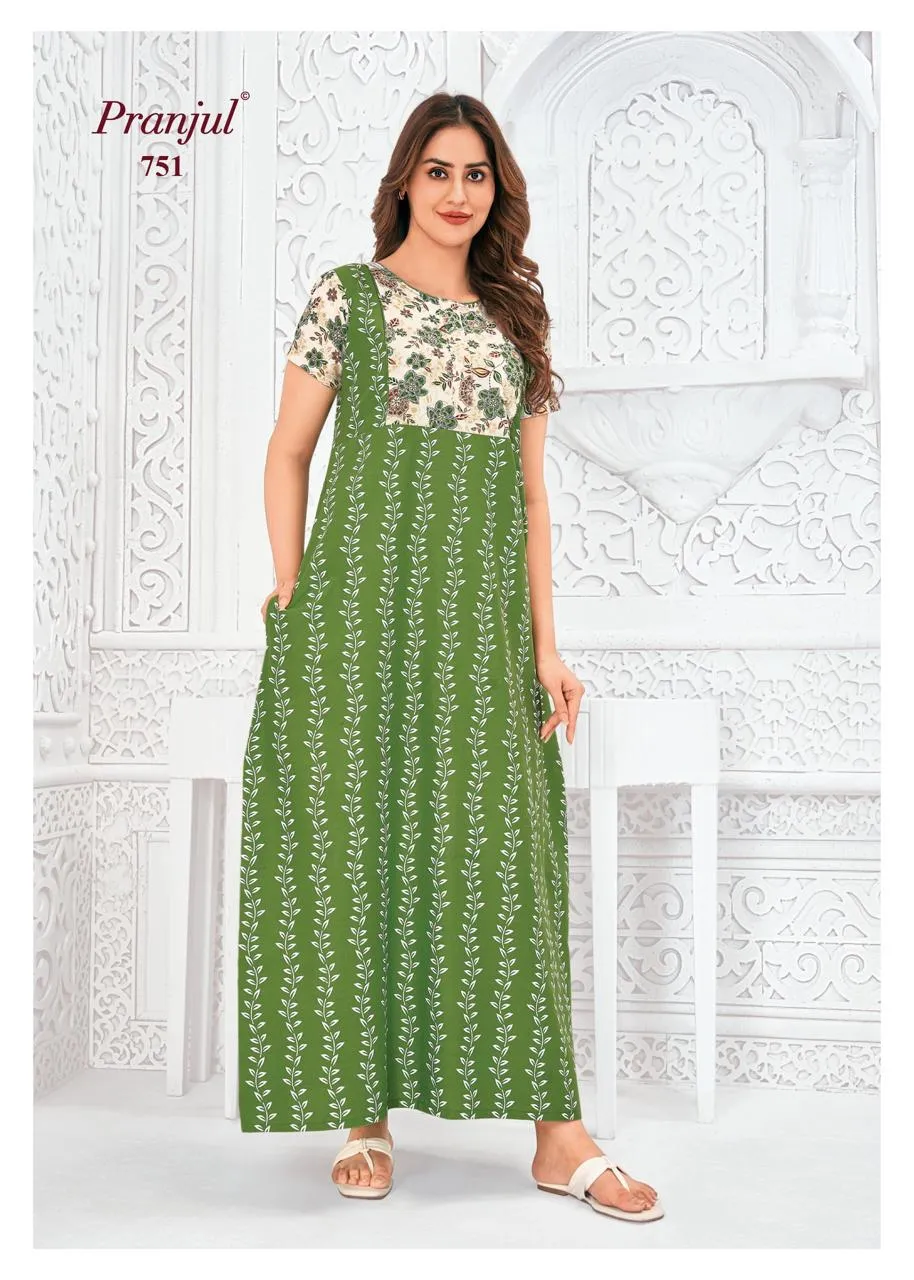 Big Size Cotton Printed Nighties Pranjul Pragati Vol 7