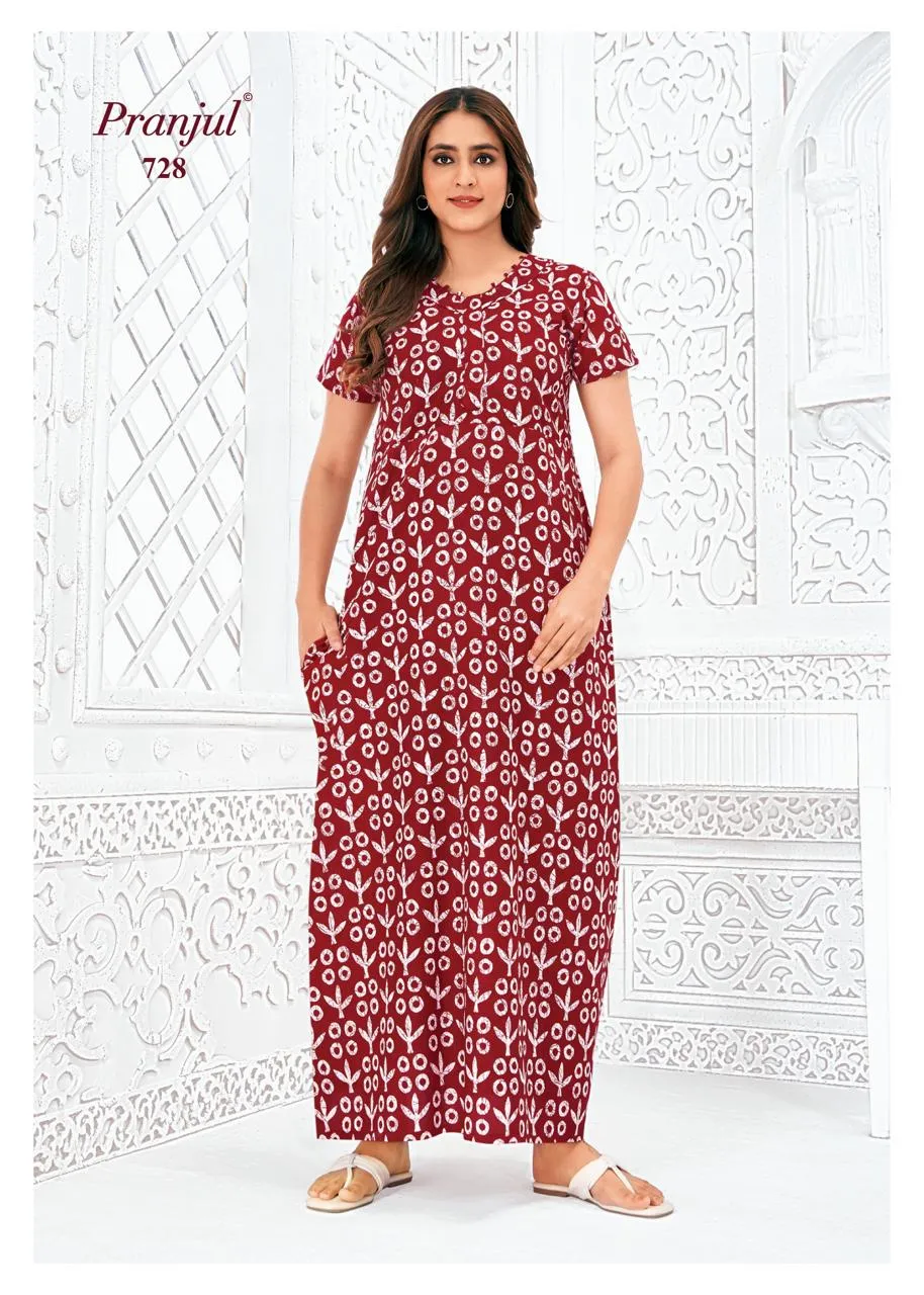 Big Size Cotton Printed Nighties Pranjul Pragati Vol 7