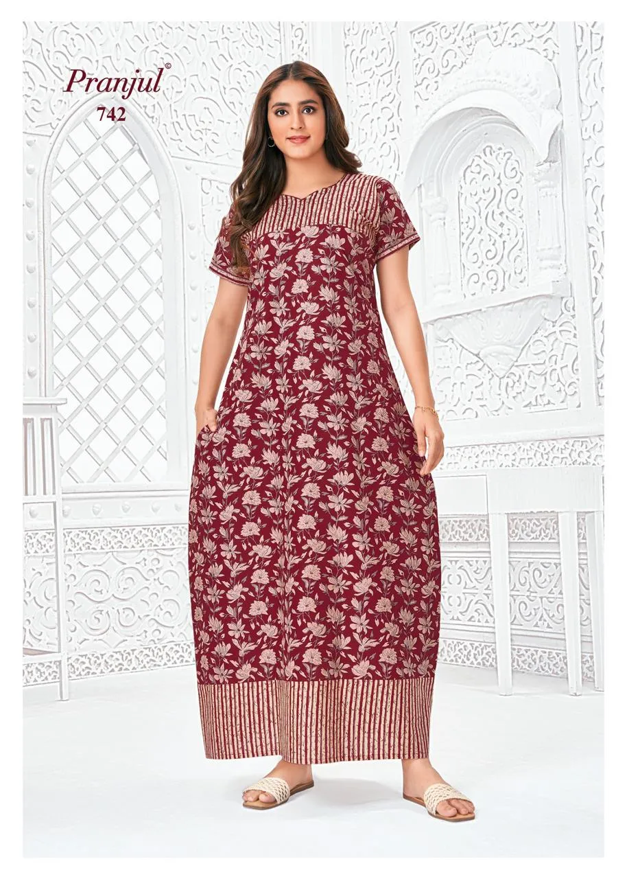 Big Size Cotton Printed Nighties Pranjul Pragati Vol 7