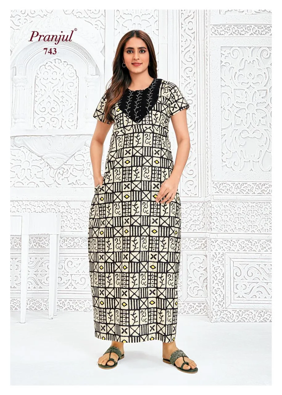 Big Size Cotton Printed Nighties Pranjul Pragati Vol 7