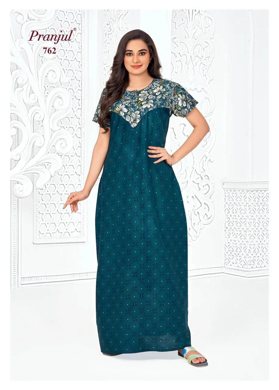 Big Size Cotton Printed Nighties Pranjul Pragati Vol 7