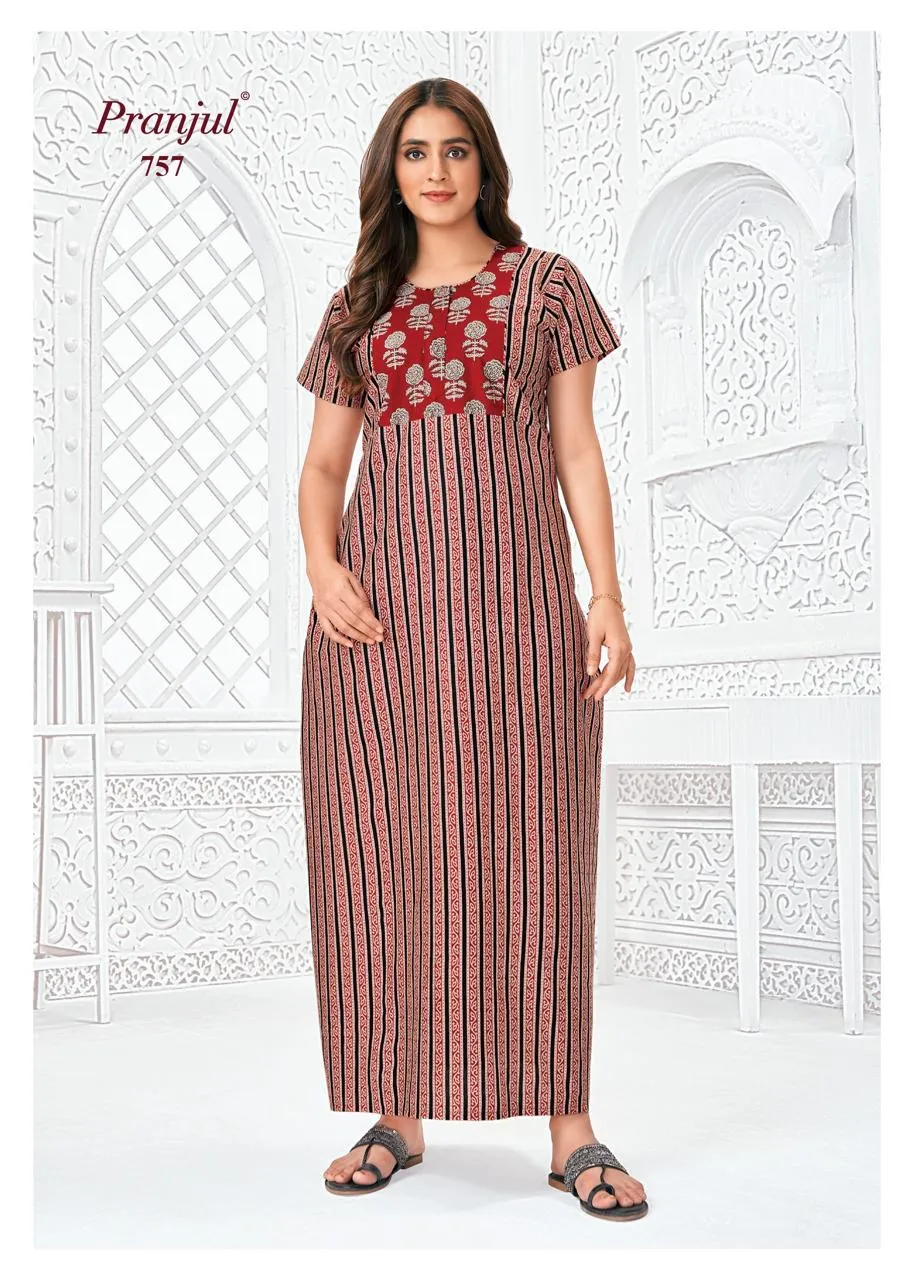 Big Size Cotton Printed Nighties Pranjul Pragati Vol 7