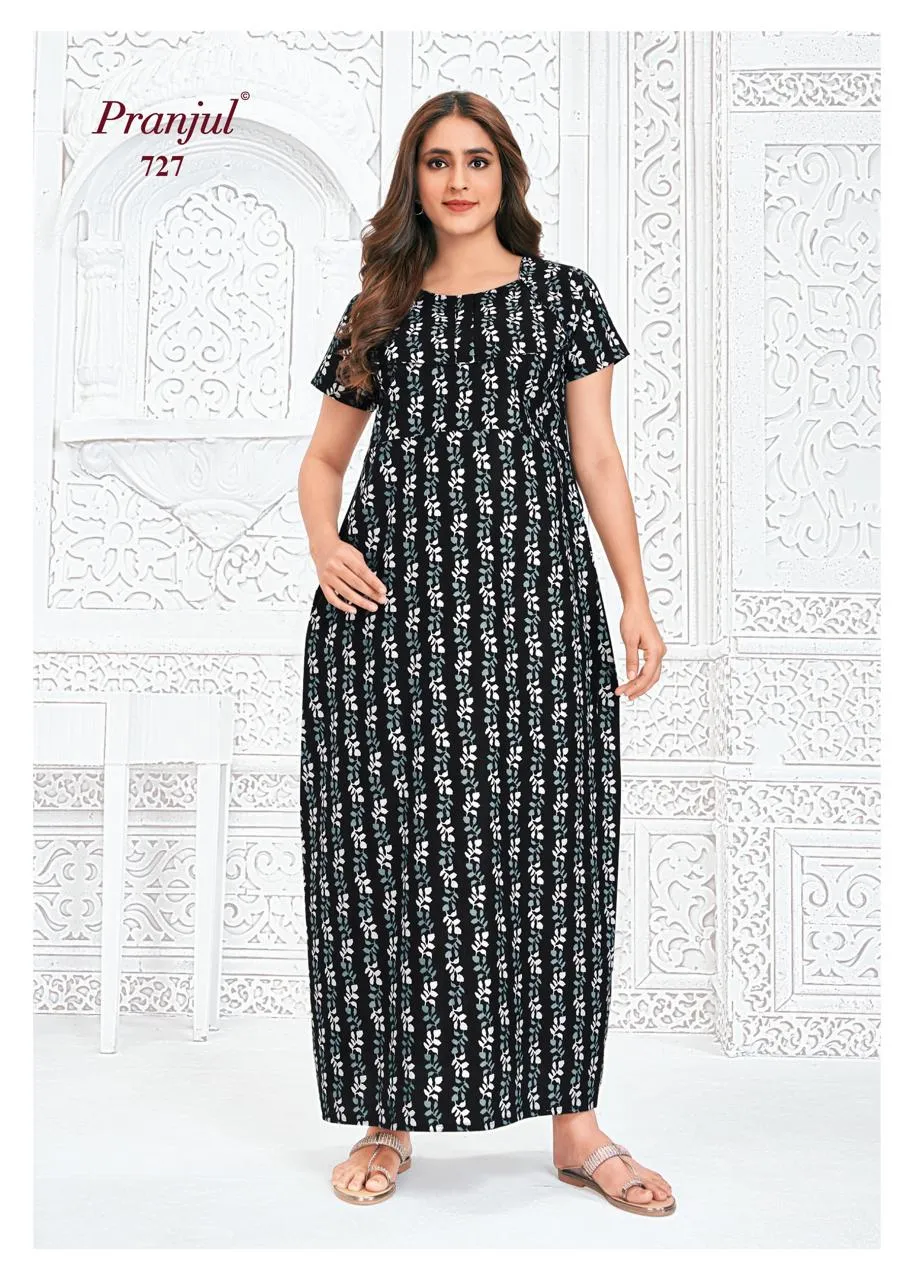 Big Size Cotton Printed Nighties Pranjul Pragati Vol 7