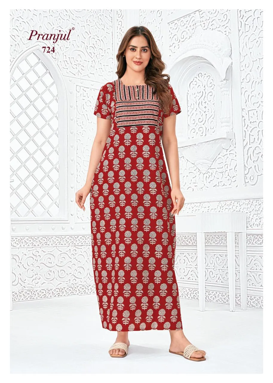Big Size Cotton Printed Nighties Pranjul Pragati Vol 7