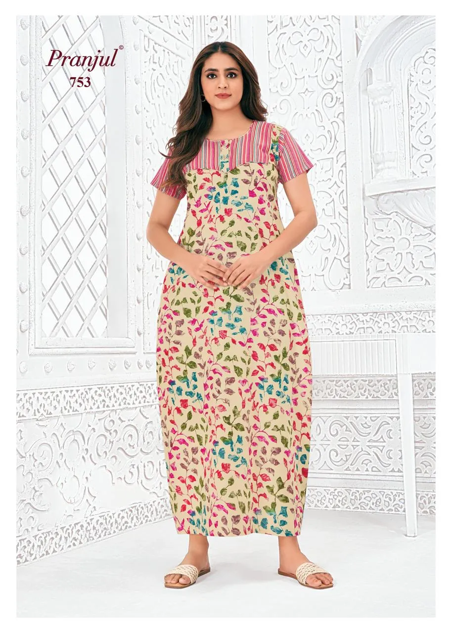 Big Size Cotton Printed Nighties Pranjul Pragati Vol 7