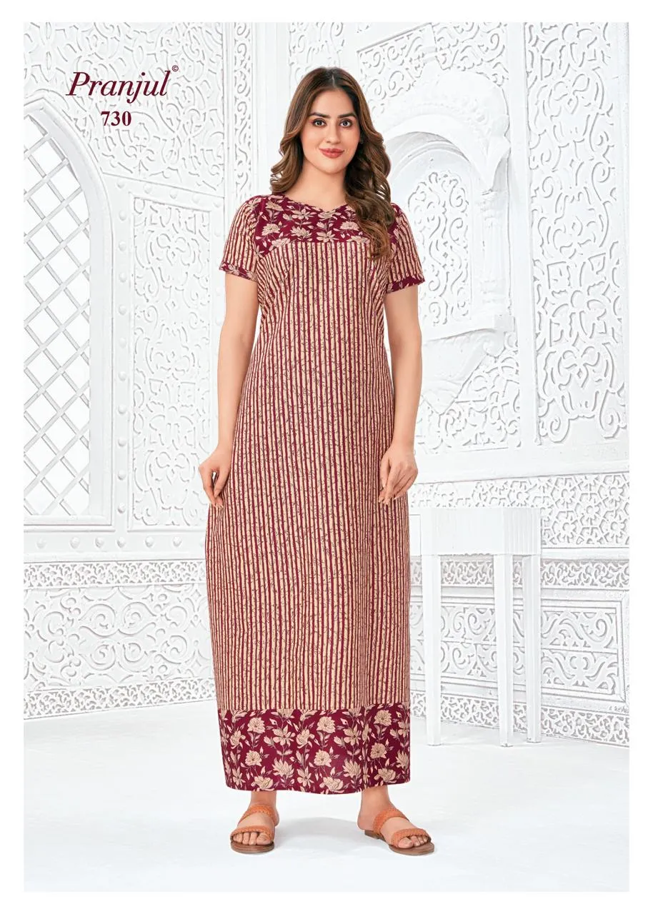 Big Size Cotton Printed Nighties Pranjul Pragati Vol 7