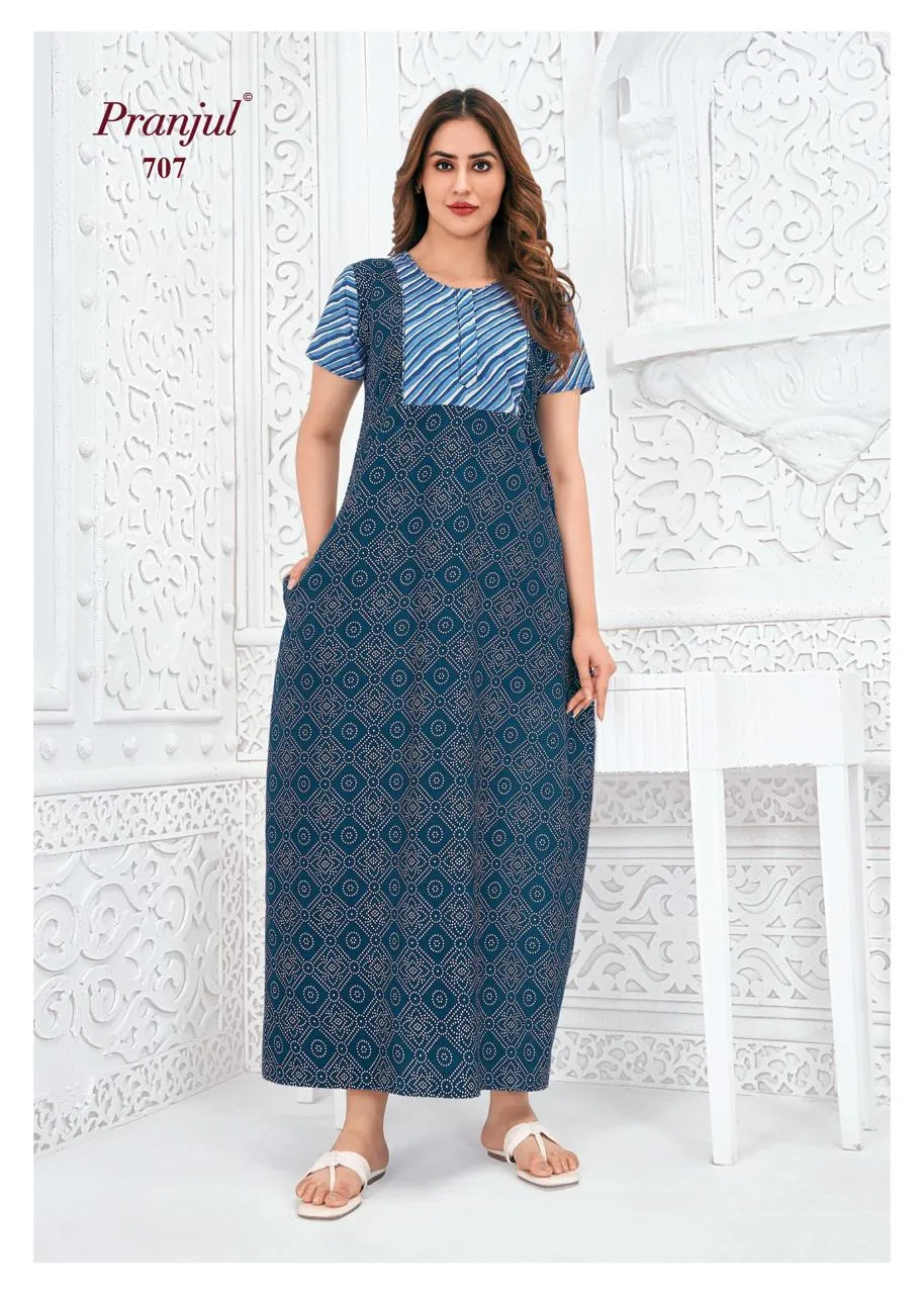 Big Size Cotton Printed Nighties Pranjul Pragati Vol 7