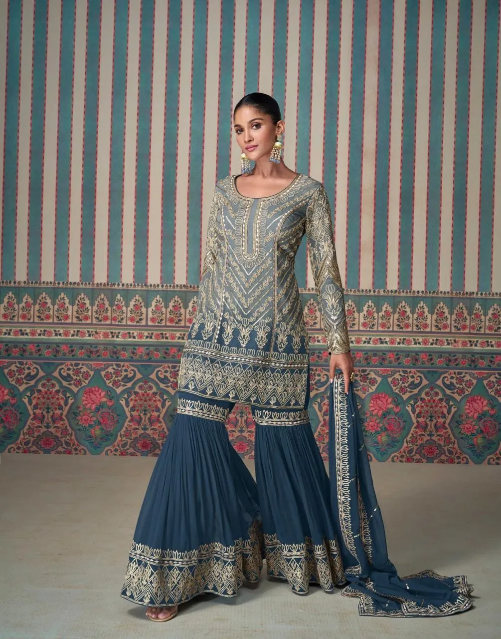 Premium Georgette Designer Sharara Salwar Ethnic Suit Sayuri  Nikhaar