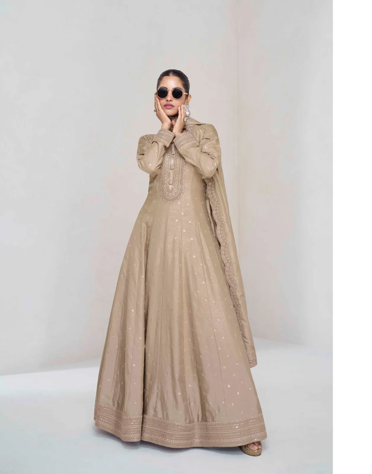 Premium Silk Floor Length Anarkali Suit With Dupatta Wedding Collection Aashirwad Creation Ekaya NX