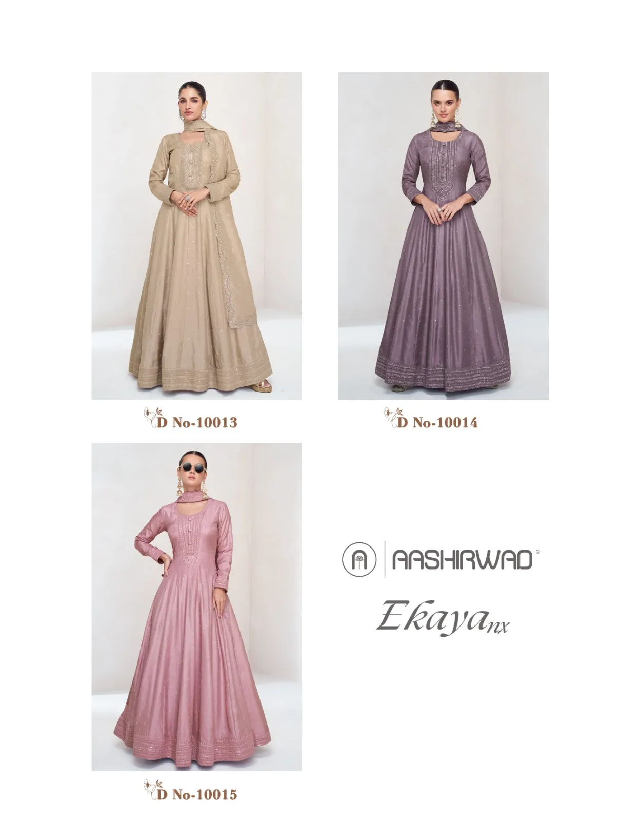 Premium Silk Floor Length Anarkali Suit With Dupatta Wedding Collection Aashirwad Creation Ekaya NX