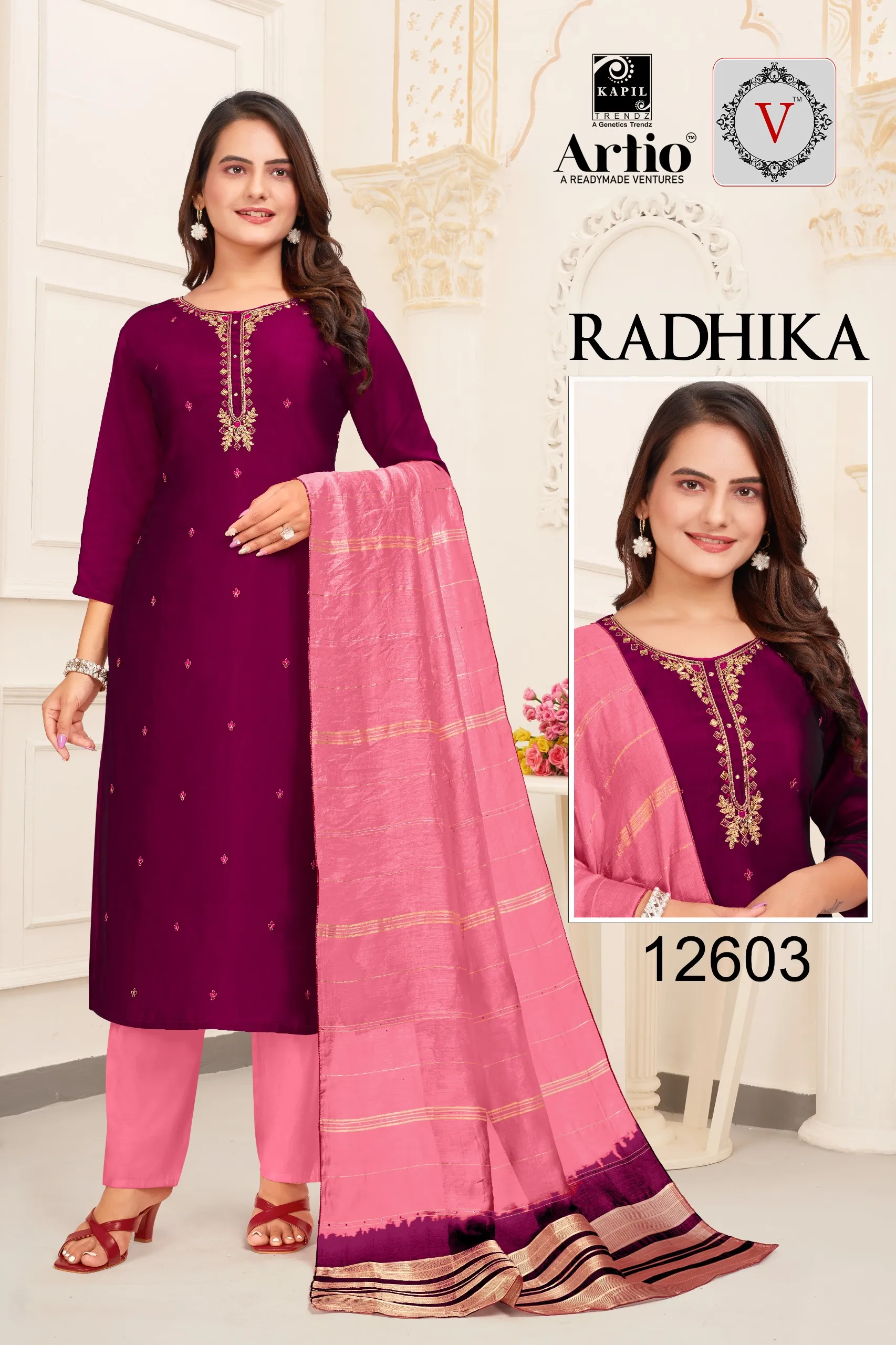 Radhika Silk By Kapil Trendz Silk Stitched Readymade 3 piece Suit