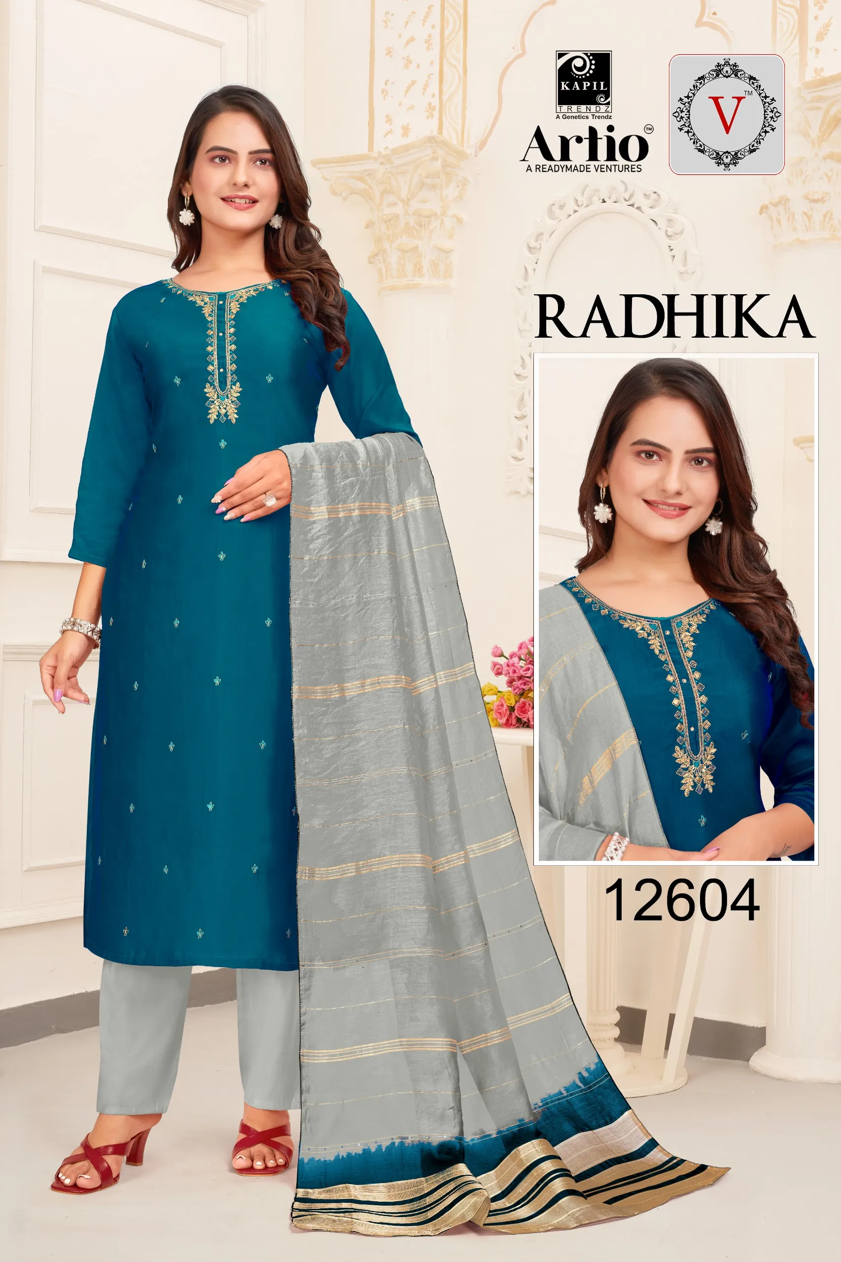 Radhika Silk By Kapil Trendz Silk Stitched Readymade 3 piece Suit
