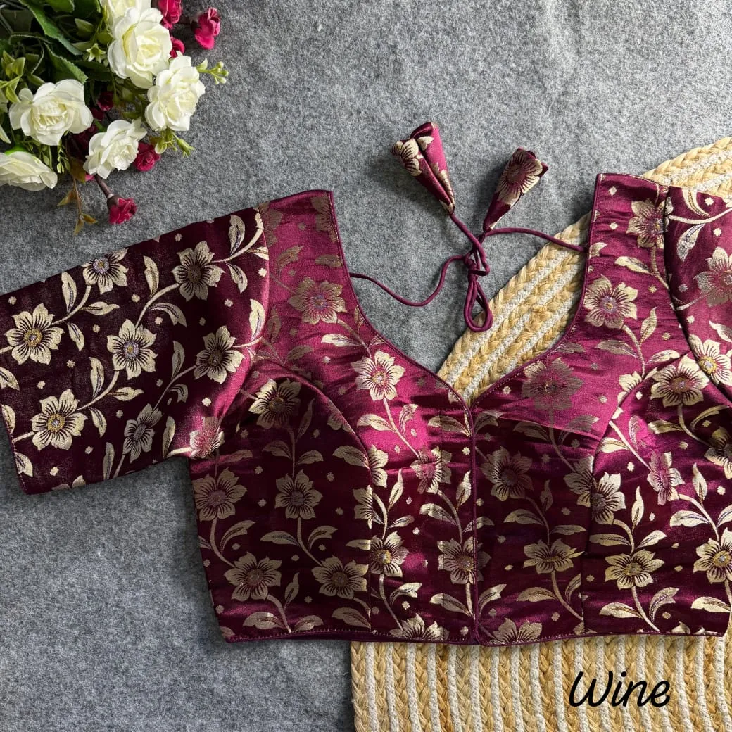 Simmer Jequard Readymade Blouse Only