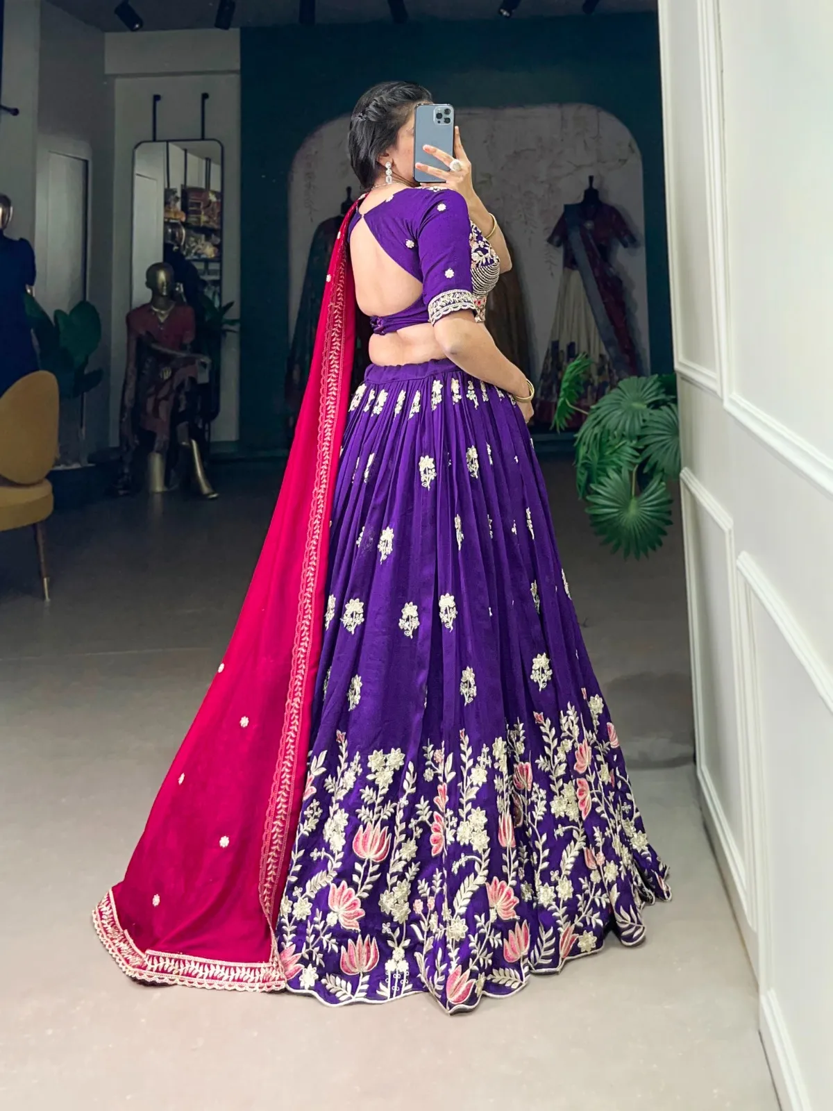 Stylish Purple Color Designer Wedding Wear Lehenga Choli Ethnic Wear