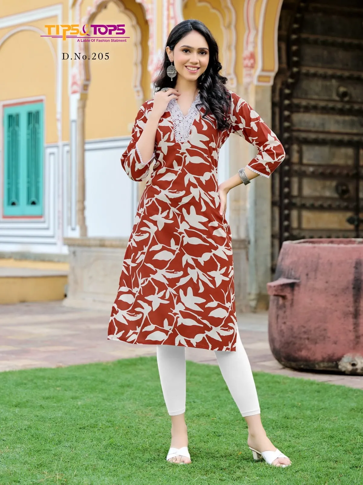 Tips Tops Viana Vol 02 Heavy Rayon Kurti With V Neck Design - Image 5