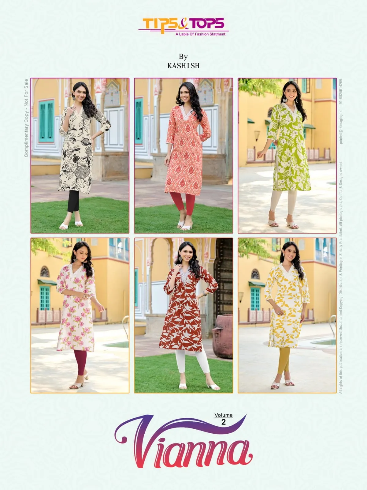 Tips Tops Viana Vol 02 Heavy Rayon Kurti With V Neck Design - Image 8