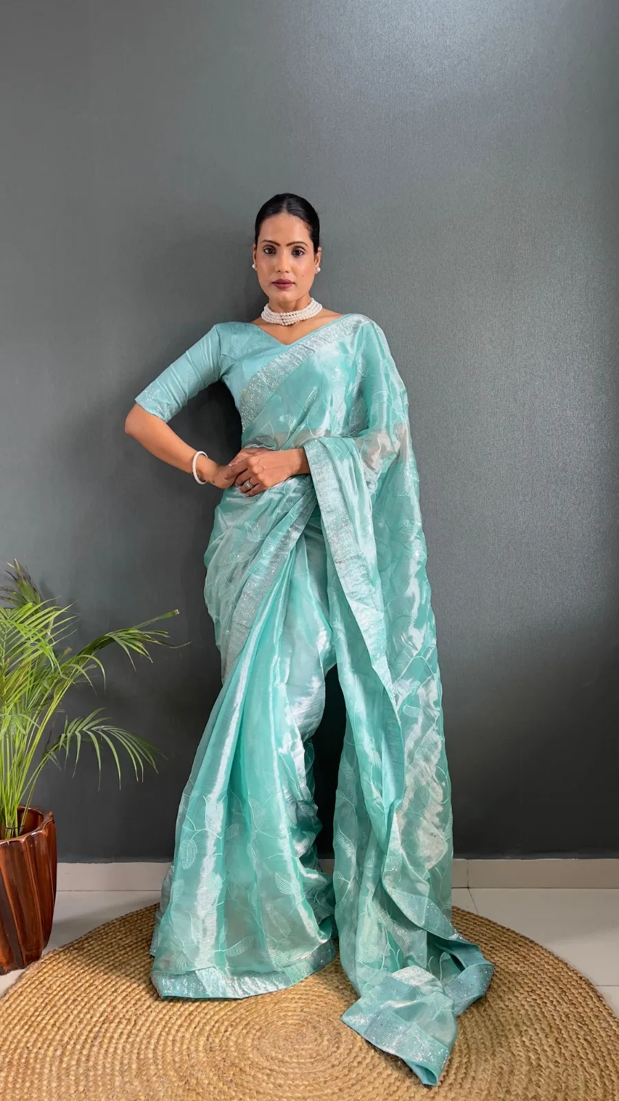 Trending Burburry Silk Border Ready To Wear Saree