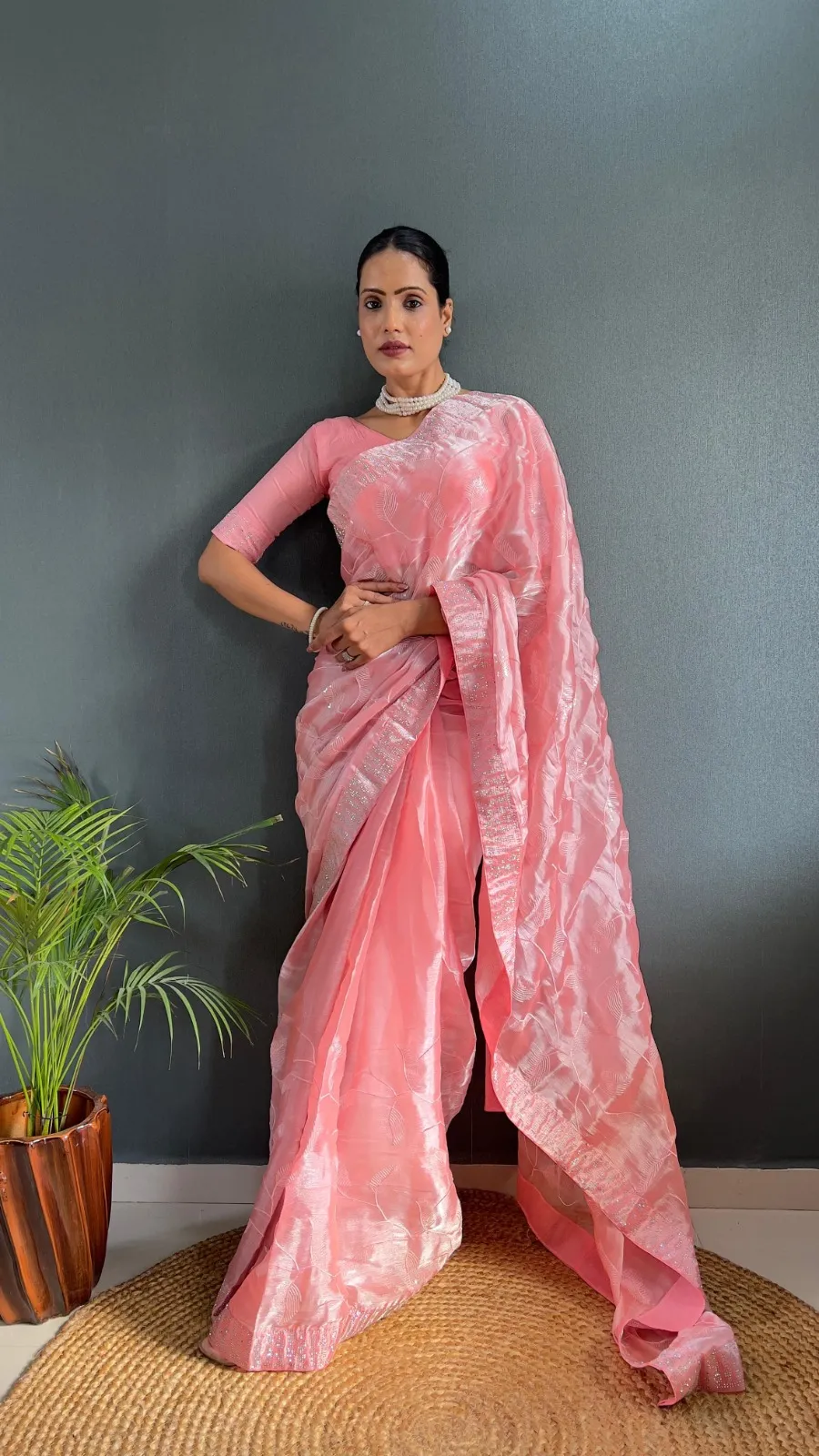 Trending Burburry Silk Border Ready To Wear Saree