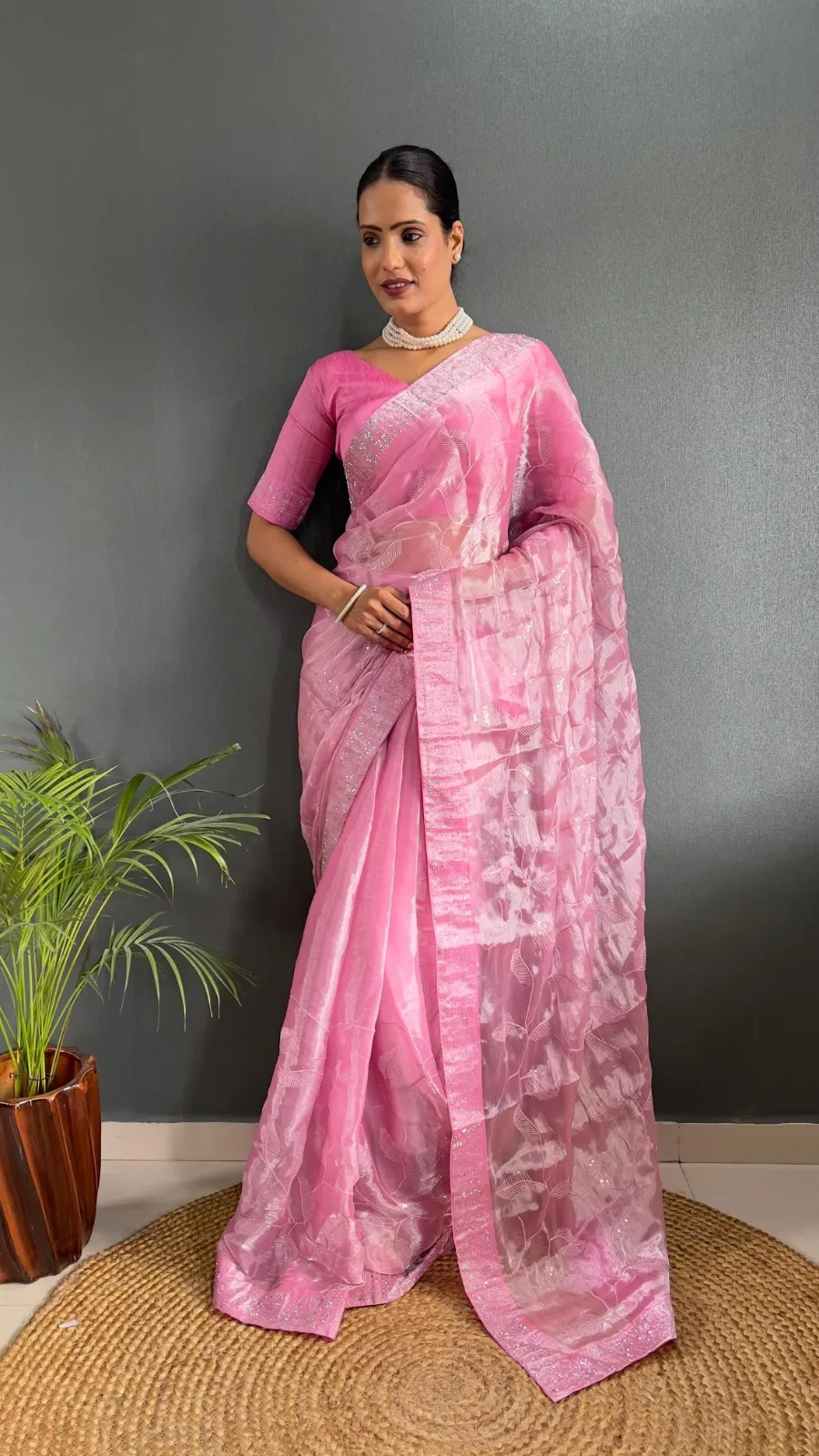 Trending Burburry Silk Border Ready To Wear Saree
