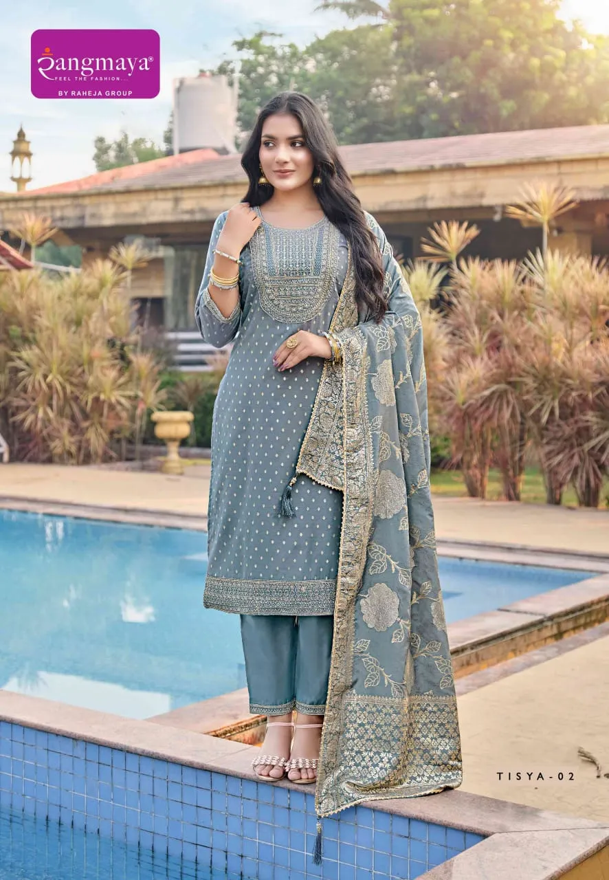 Wedding Ethnic Suits Banarasi Silk Set Rangmaya Tisya