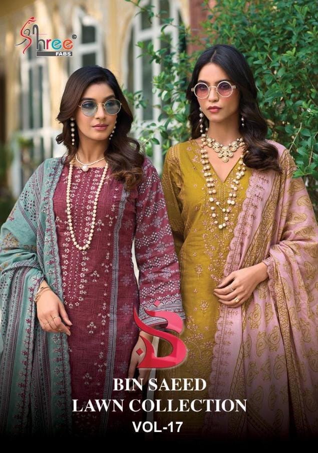 BIN SAEED LAWN COLLECTION VOL-17 Cotton Pakistani Suit Wholesale